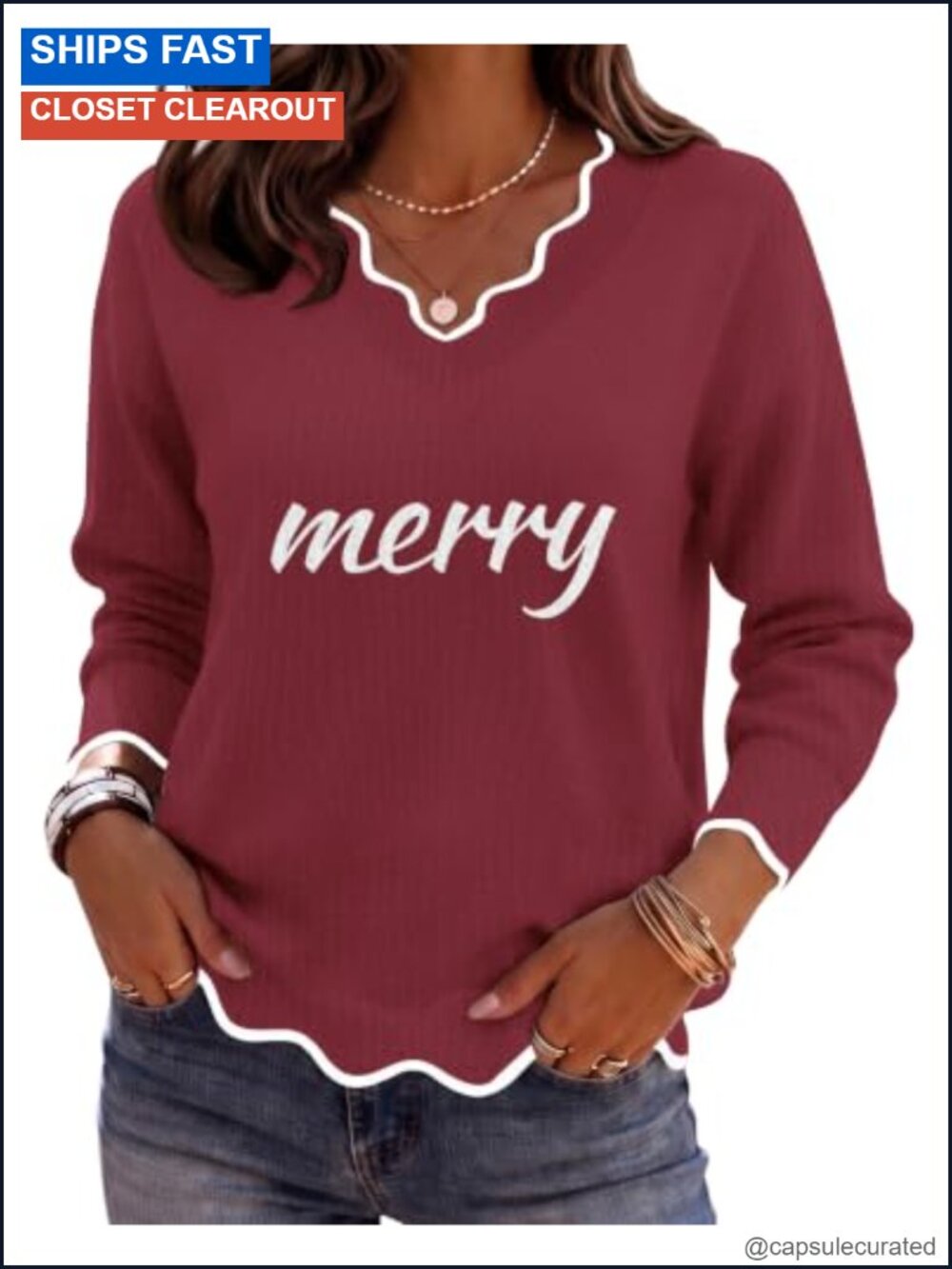 Women's V Neck Long Sleeve Lightweight Knit Sweater Pullover